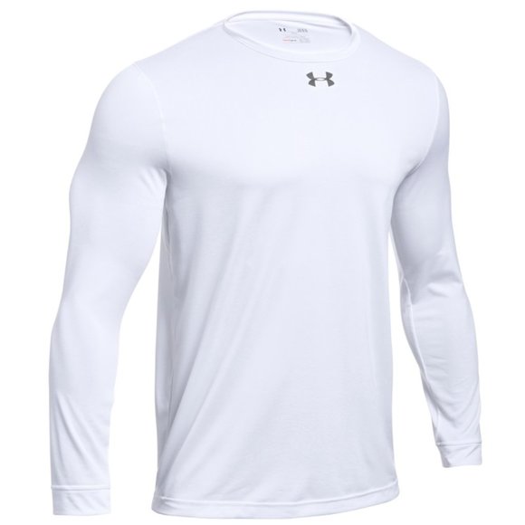 Men's White Under Armour Locker Tee - Long Sleeve - Picture 1 of 1